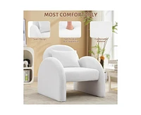 gaomon Sherpa Accent Chair,Teddy Upholstered Arm Single Sofa,Modern Fluffy Reading Chair for Living Room, Bedrooms, Corner,Mid Century Accent Armchair