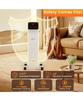 Costway 1500W Oil Filled Radiator Heater with Remote Control 3 Modes 24H Timer Indoor