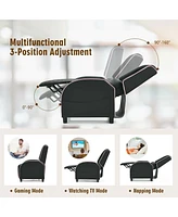 Gouun Massage Gaming Recliner Chair with Headrest and Adjustable Backrest for Home Theater