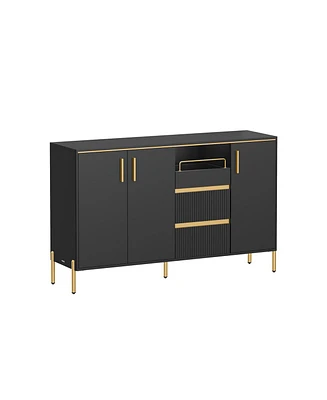 Slickblue Buffet Cabinet with Storage – Modern Sideboard with Drawers, Adjustable Shelf, Tray, and Fluted Drawer Front for Living Room & Dining