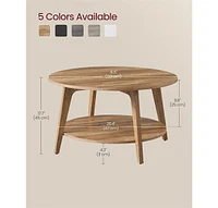 Slickblue 2-Tier Round Coffee Table with Storage