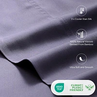 LuxClub Bamboo Sheets - 100% Derived Rayon, Cooling, Ultra Soft