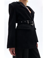 Nocturne Women's Self-Belted Double Breasted Jacket