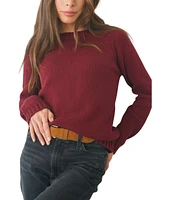 Paneros Clothing Women's Cotton Sloane Crewneck Pullover Sweater Burgundy
