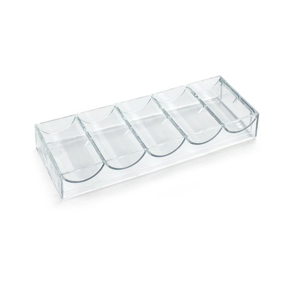 Slickblue Acrylic Poker Chip Tray - Holds 100 Chips, Durable and Stackable Storage Solution