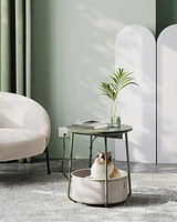 Slickblue Side Table with Charging Station
