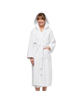 Ben Kaufman Hooded Velour Robe - Unisex Cotton Kimono Bathrobe for Men & Women, Luxury Hotel Spa Soft Plush & Lightweight - 1PK