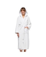 Ben Kaufman Hooded Velour Robe - Unisex Cotton Kimono Bathrobe for Men & Women, Luxury Hotel Spa Soft Plush & Lightweight - 1PK