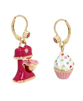 Betsey Johnson Faux Stone Cupcake Mismatch Drop Earrings