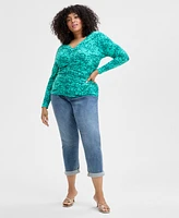 I.n.c. International Concepts Plus Ruched Front Knit Top, Exclusively at Macy's