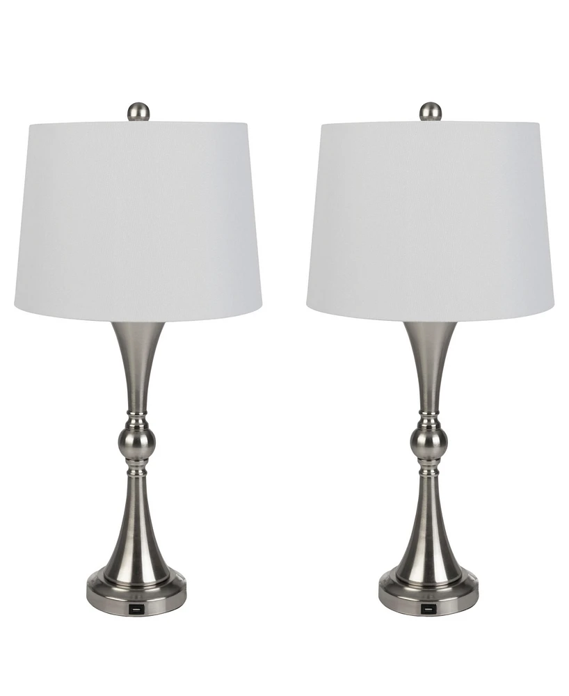 Lavish Home 28.74" Usb Charging Led Table Lamp Set