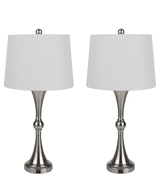 Lavish Home 28.74" Usb Charging Led Table Lamp Set