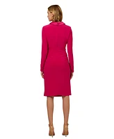 Adrianna Papell Women's Jersey Tuxedo Sheath Dress