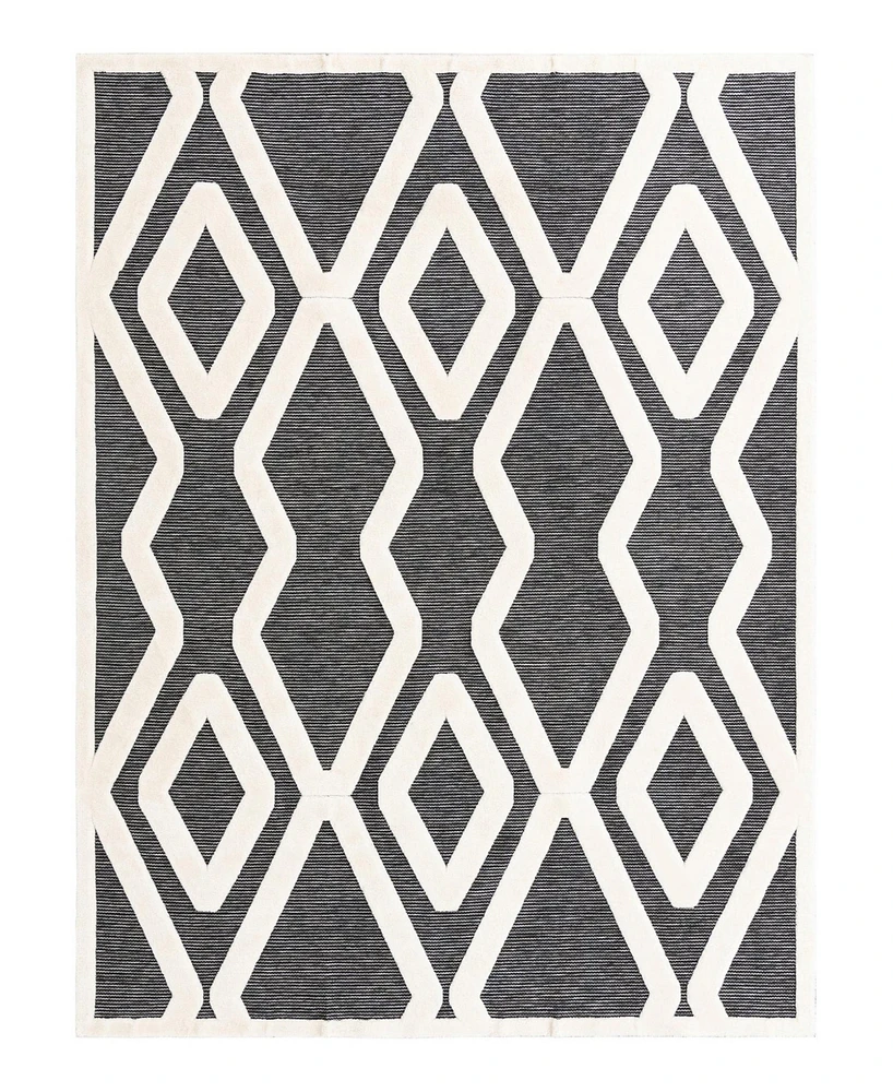 Bayshore Home Textured Tones Trellis 10'x13'1" Area Rug