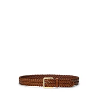 Lauren Ralph Braided Vachetta Leather Belt