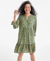 Style & Co Women's Printed Tiered Dress, Exclusively at Macy's