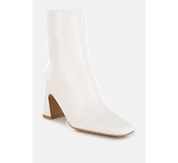 Kostaka Patent Square Toe Ankle Boots