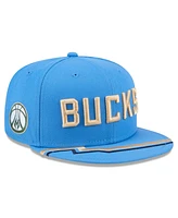 New Era Big Boys and Girls Blue Milwaukee Bucks 2024/25 City Edition 9FIFTY Snapback Hat