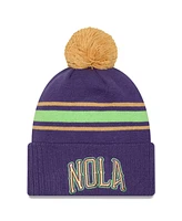 New Era Men's Purple New Orleans Pelicans 2024/25 City Edition Cuffed Knit Hat with Pom