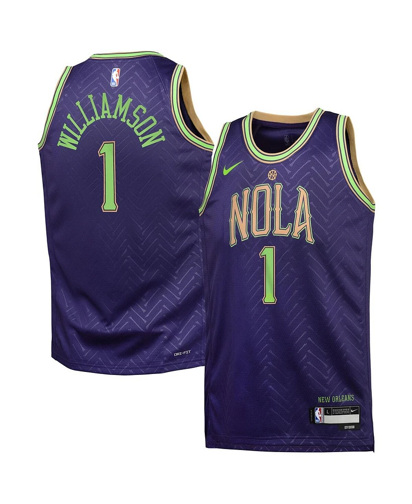 Nike Big Boys and Girls Zion Williamson Purple New Orleans Pelicans 2024/25 Swingman Player Jersey - City Edition