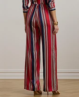 Lauren Ralph Women's Striped Satin Charmeuse Wide-Leg Pants