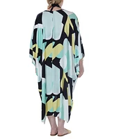 Raviya Plus Printed Open-Front Kimono Cover-Up