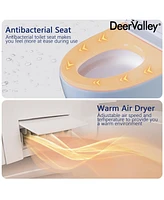 DeerValley Smart Toilet with Bidet Wash Auto Sensor Flush Kick Flush Heated Seat Warm Wash(Remote Included)