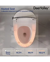 DeerValley Smart Elongated Toilet With Foot Kick Sensor Flush, Night Light, Heated Seat, One Piece Toilet, No Bidet