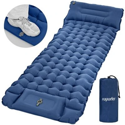 Ropoda Extra Thick Inflatable Sleeping Pad With Pillow Camping Pad With Carrying Bag