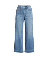 Lands' End Women's Recover Denim High Rise Wide Leg Crop Jeans