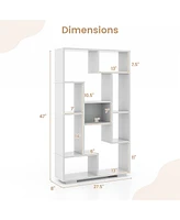 Gouun 47-Inch Tall Bookshelf for Home Office Living Room