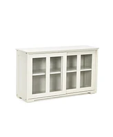 Gouun Sideboard Buffet Cupboard Storage Cabinet with Sliding Door-Antique