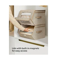 Slickblue Stackable Storage Bins for Efficient Organization and Space-Saving Solutions Set of 2