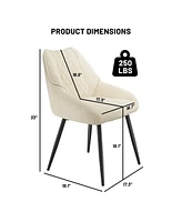 Boyel Living Fabric Diamond Shaped Soft Dining Chair with Metal Legs(Set of 2)