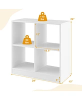 Gouun 4-Cube Kids Bookcase with Open Shelves