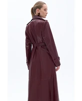 Nocturne Women's Faux Leather Trench Coat