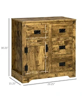 Homcom Storage Sideboard Cabinet with 4 Drawers and Cupboard,