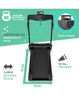 Gymax Folding Electric Treadmill 3.0HP Exercise Running Machine w/ App Control