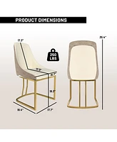 Boyel Living Modern Dining Side Chair with Metal Legs and Swivel Leveling Feet (Set of 2)
