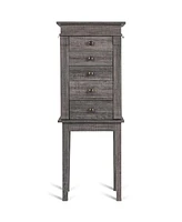 Gouun Standing Jewelry Cabinet Storage Organizer with Wooden Legs