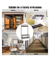 Costway 3 in 1 Industrial Coat Rack Shoe Bench Hall Tree Entryway Storage Shelf w/ Hooks