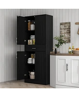 Homcom 71" Kitchen Pantry Cabinet with Drawer and Adjustable Shelf