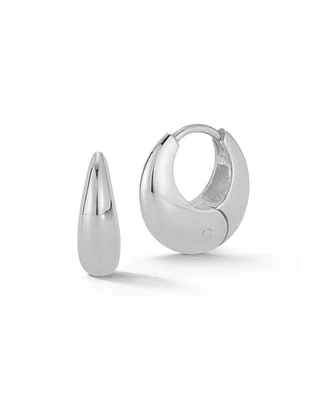 Rachel Zoe Sterling Silver Small Chubby Graduating Hoop Earrings