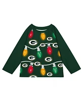 Outerstuff Toddler Green Bay Packers Two-Piece Garland Holiday Long Sleeve Pajama Set