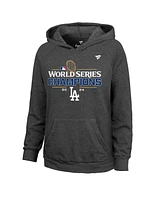 Fanatics Women's Charcoal Los Angeles Dodgers 2024 World Series Champions Locker Room Pullover Hoodie