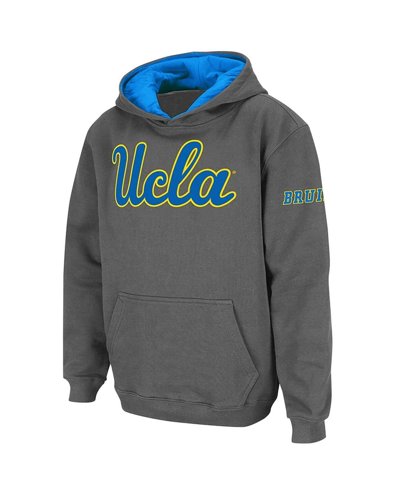 Colosseum Big Boys and Girls Charcoal Ucla Bruins Logo Pullover Hoodie