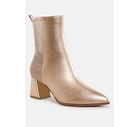 London Rag Mimosa Mesh Detail Pointy Ankle Boots
