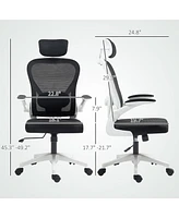 Homcom Ergonomic Office Chair, Mesh Desk Chair with Lumbar Support,