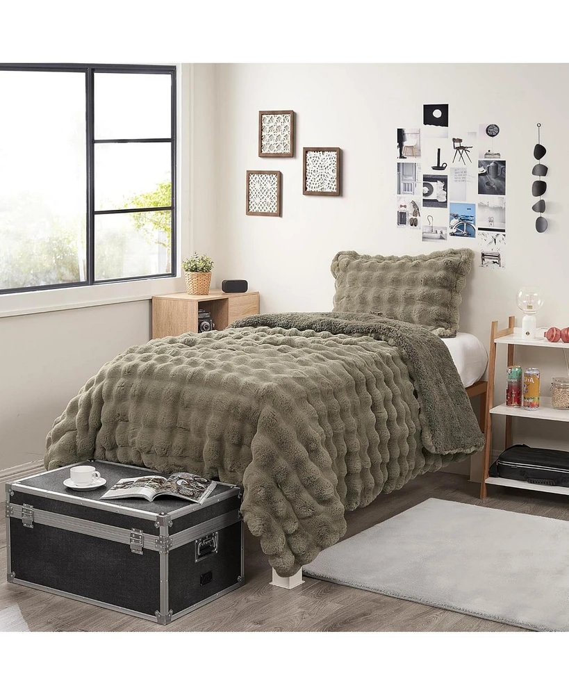 Snowball Chunky Bunny - Coma Inducer� Oversized Comforter Set - Olive Earth,Twin Xl