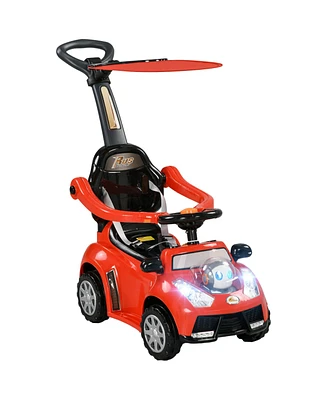 Qaba 3 1 Push Car, Sliding Car with Removable Handle, Music, Horn,